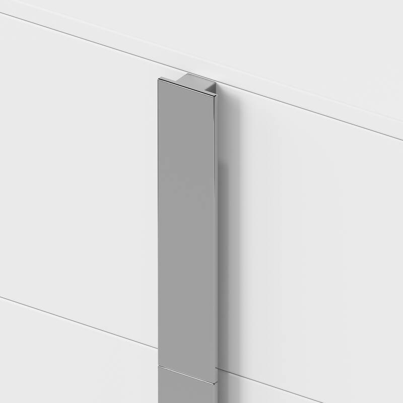 Modern End Table with Drawers, Elegant Nightstand with Metal Foot,Wood Bedside Table with Mirrored Metal Handles