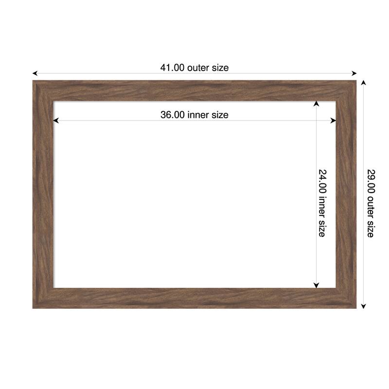 Pia Medium Brown Framed Dry Erase Magnetic Board - 41 x 29 in