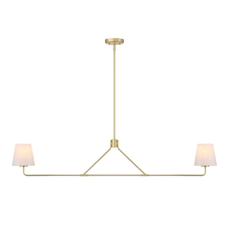 Acroma - 2 Light Gold Steel & Glass Dimmable Modern Linear Chandelier