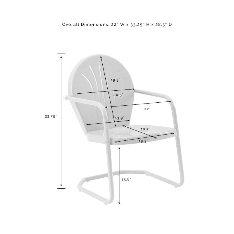 Crosley Griffith Metal Chair In Key Lime - 22 W x 28.2 D x 33.25 H