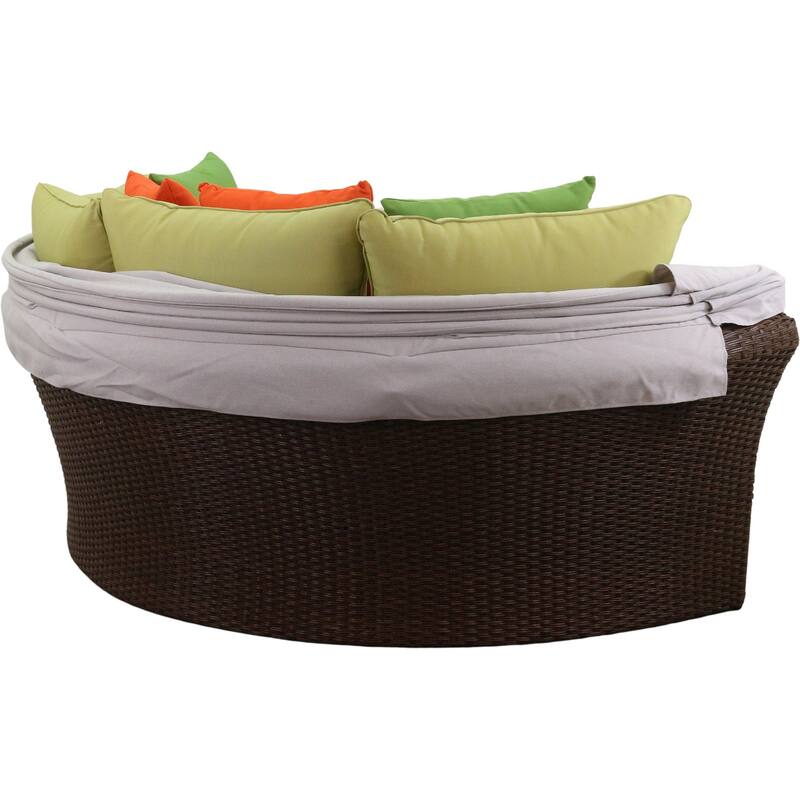 Courtyard Casual Green Eclipse Outdoor Expandable Daybed W/ Canopy