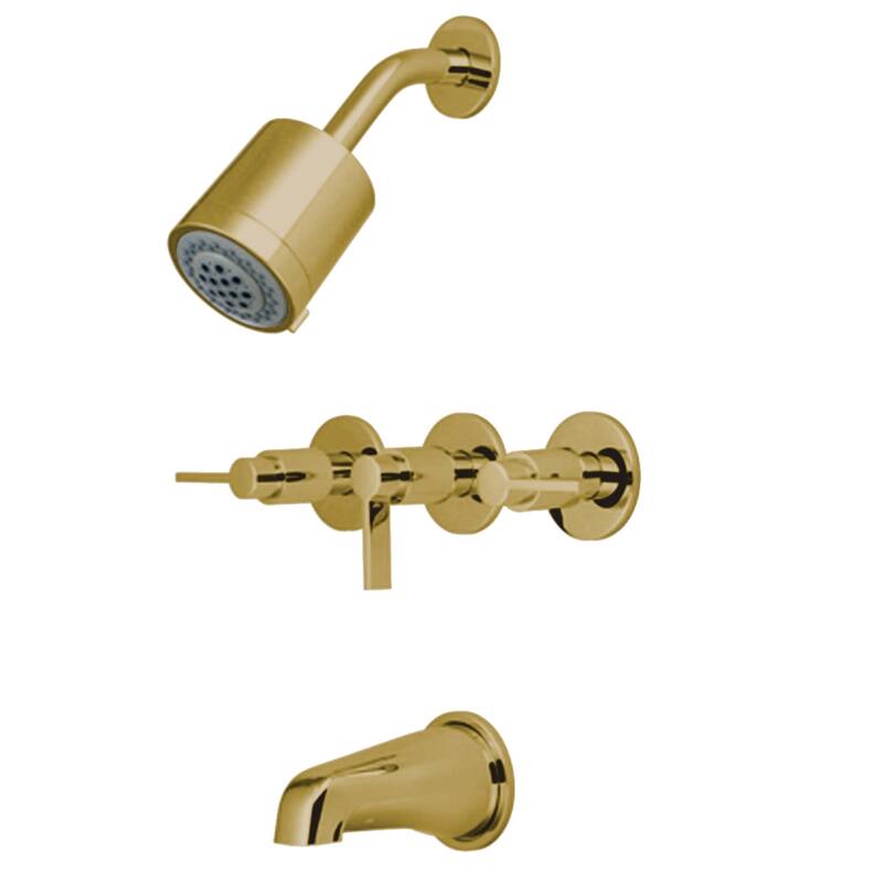 Kingston Brass NuvoFusion Tub and Shower Trim Package with 1.8 GPM - Polished Brass