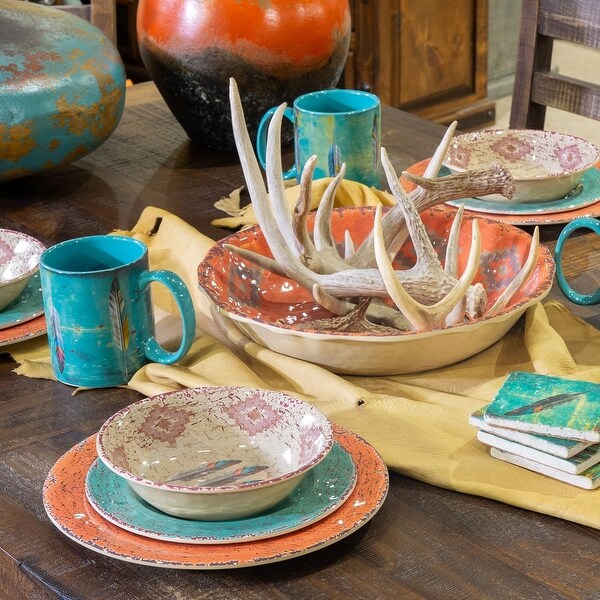 HiEnd Accents Melamine Feather 14 Piece Set. Opens flyout.