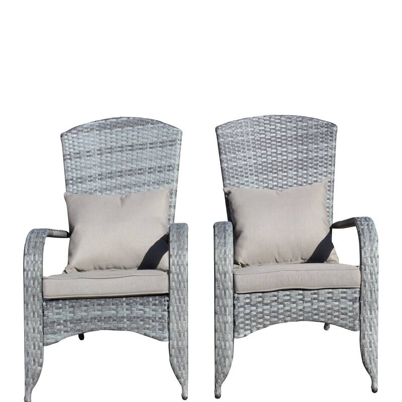 2 PCS Patio Wicker Chair with Cushions and Legs