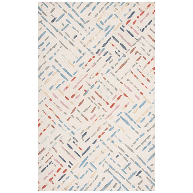 SAFAVIEH Handmade Metro Rhianwen Wool Rug - 3' x 5' - Ivory/Blue