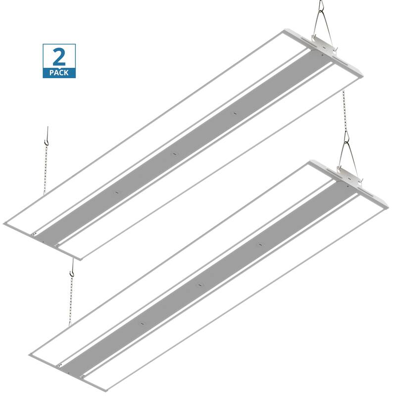 2 Pack 4FT LED Linear High Bay Shop Light, 250W LED Shop Light, 31250lm 125LM/W, 100-277V, 0-10V Dim, 5000K Daylight