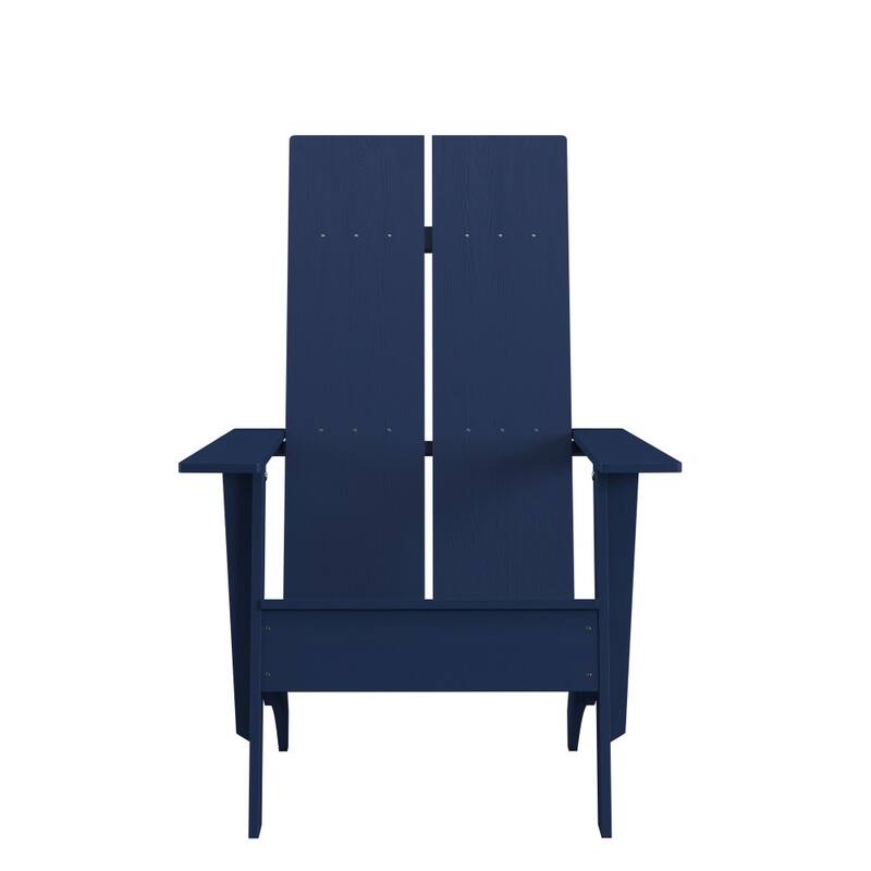 Modern Dual Slat Back Adirondack Style Chairs, Set of 4