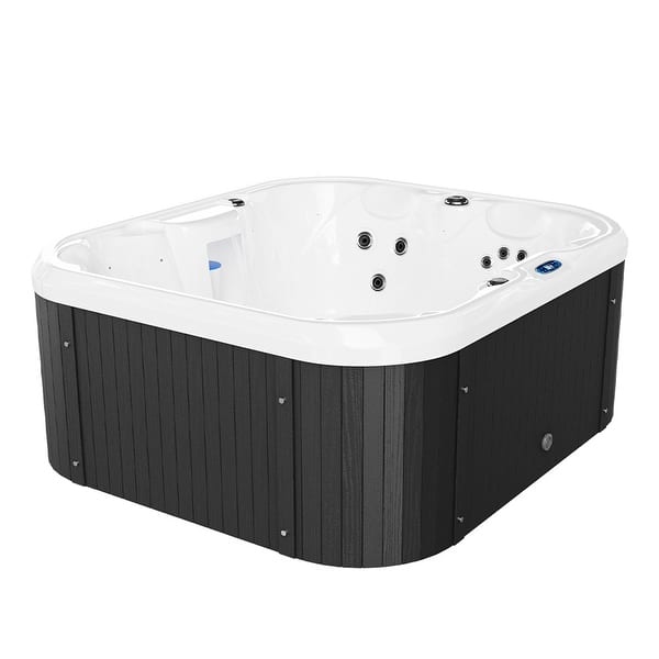 slide 2 of 10, Patiowell 4-Person 41 Jets Hot Tub with Digital Control System-The Fresh Water System and LED Lighting-Intelligent 4-Person