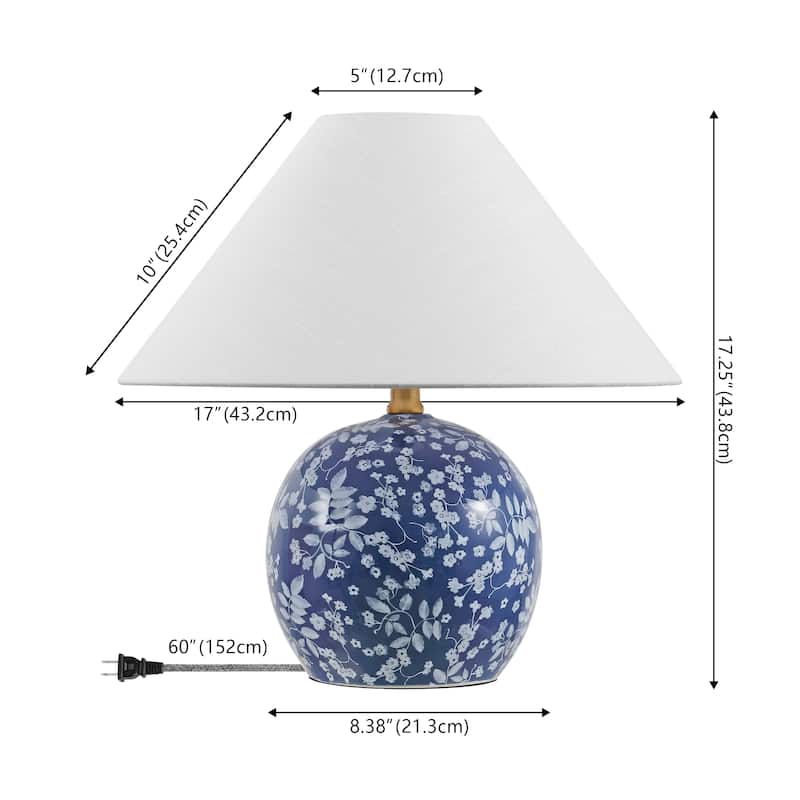 Felice 17.25" Ceramic Globe LED Table Lamp, By JONATHAN Y