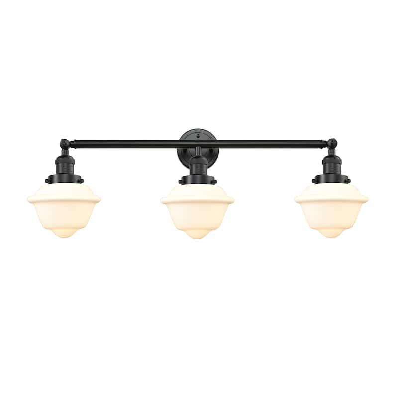 Innovations Lighting Oxford - 3 Light 34" Bath Vanity Light - Oil Rubbed Bronze/Matte White