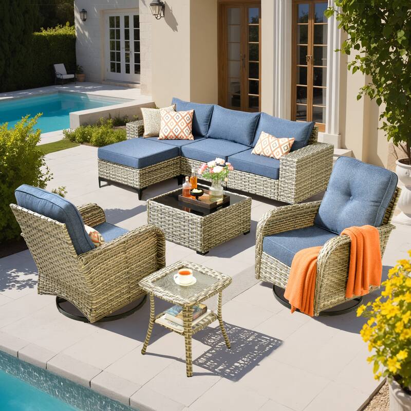 OVIOS 8-Piece Outdoor Chaise Lounge Sofa Set​