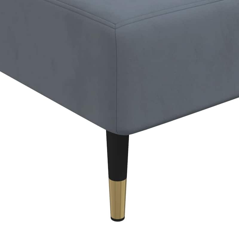 vidaXL Chaise Longue Dark Gray Velvet - 21.7" x 55.1" x 27.6"