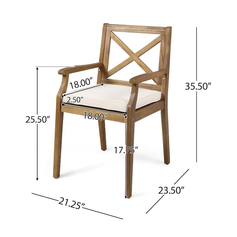 Perla Outdoor Acacia Wood Dining Chair (Set of 2) by Christopher Knight Home