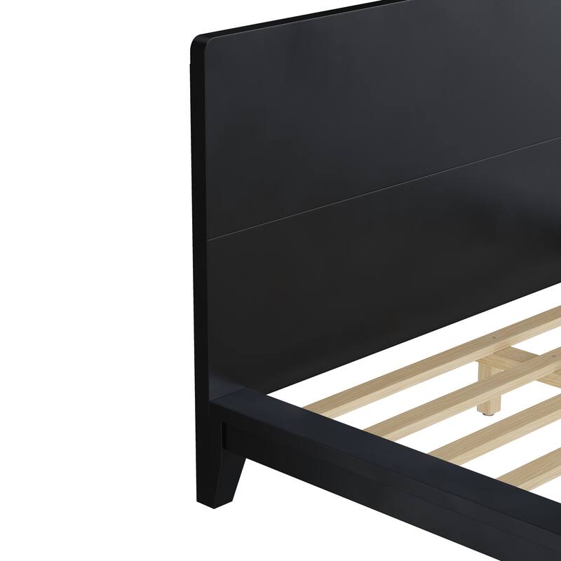 Roomfitters Full/Queen/King Size Wood Platform Bed with Headboard and Slat Support