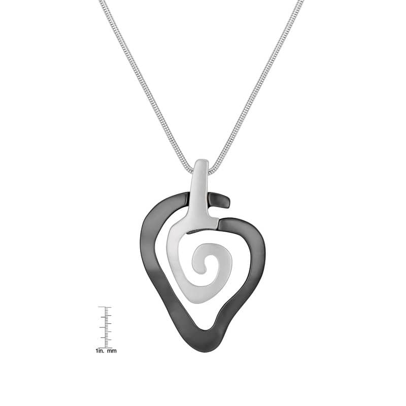 Victoria Townsend Silver Plated Large Spiral Pendant Necklace