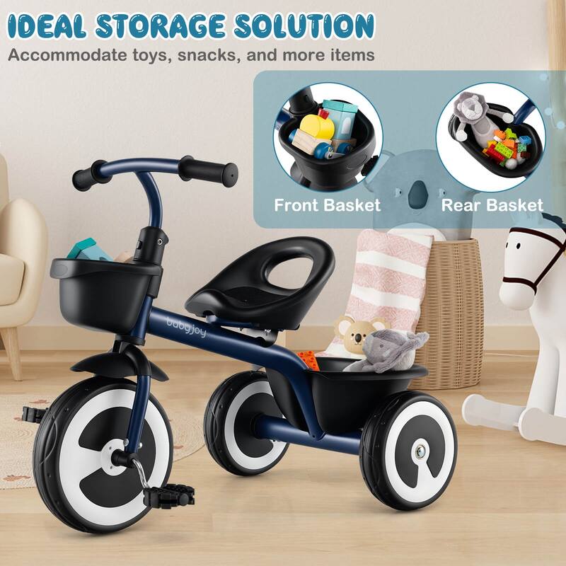 Babyjoy Toddler Tricycle Kids Trike with Adjustable Seat Front & Rear - See Details