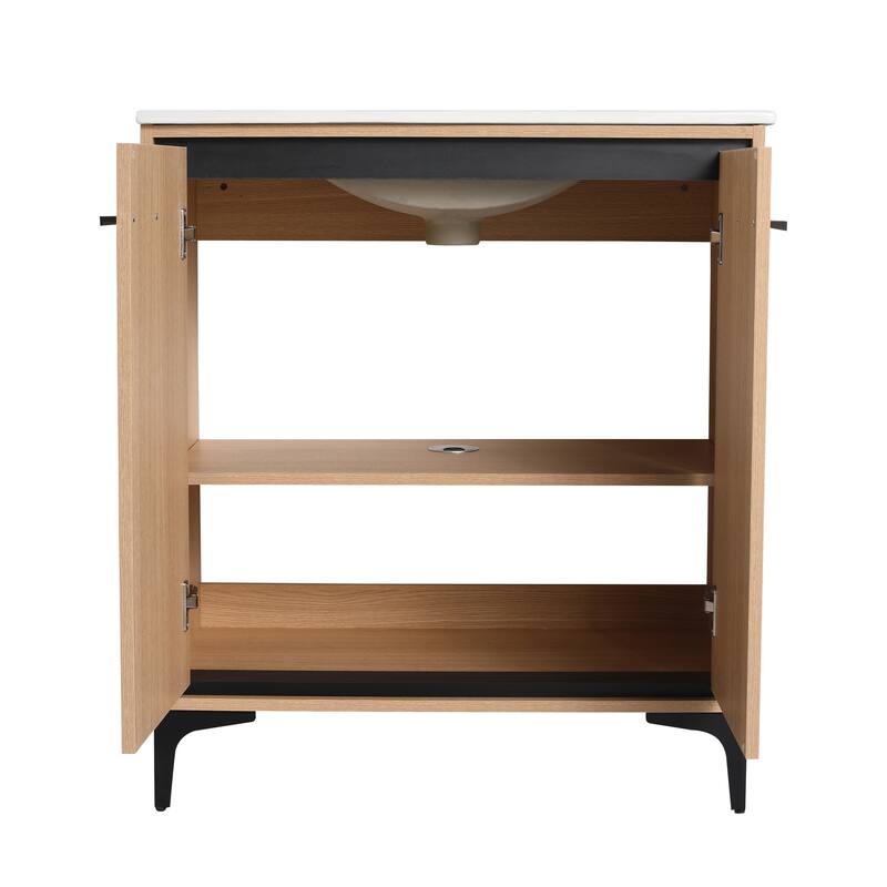 Bathroom Vanity Base with Basin and 2 Doors