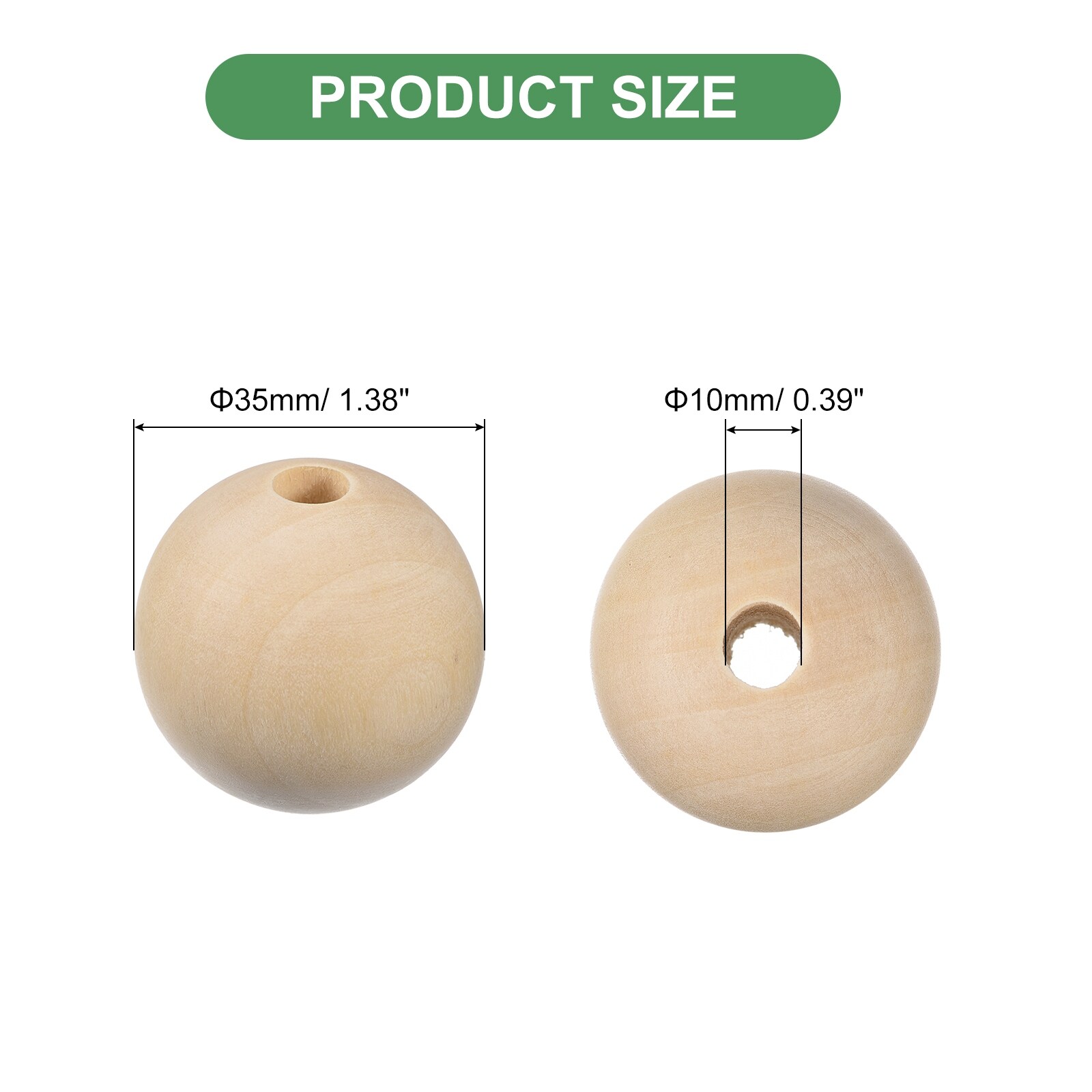 Natural Wood Spacer Beads, - Natural Color