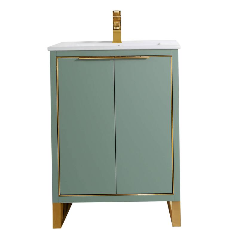 Fine Fixtures Opulence Collection Bathroom Vanity with White Ceramic Sink