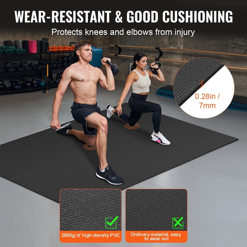 Non-Slip High-Density Yoga Mat with Bag & Carry Strap for Home Workouts - 6 x 4 ft