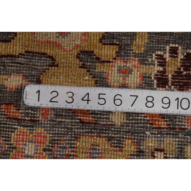 Hand Knotted Oriental 100% Wool Carpet Transitional All-Over Greys & Charcoal Oushak Area Rug - 9' 11'' X 8' 2''