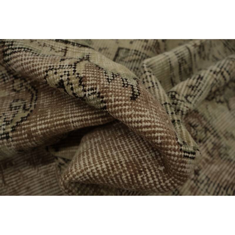 Hand Knotted Oriental 100% Wool Carpet Transitional Medallion Brown Anatolian Area Rug - 8' 8'' X 5' 10''