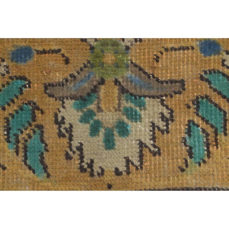 Hand Knotted Oriental 100% Wool Carpet Traditional Floral Oranges & Rust Tabriz Area Rug - 9' 4'' X 6' 2''