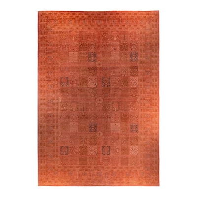 Overdyed, One-of-a-Kind Hand-Knotted Area Rug - Pink - 12' 4" x 16' 4"