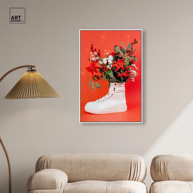 Christmas Sneaker Canvas by Art Remedy