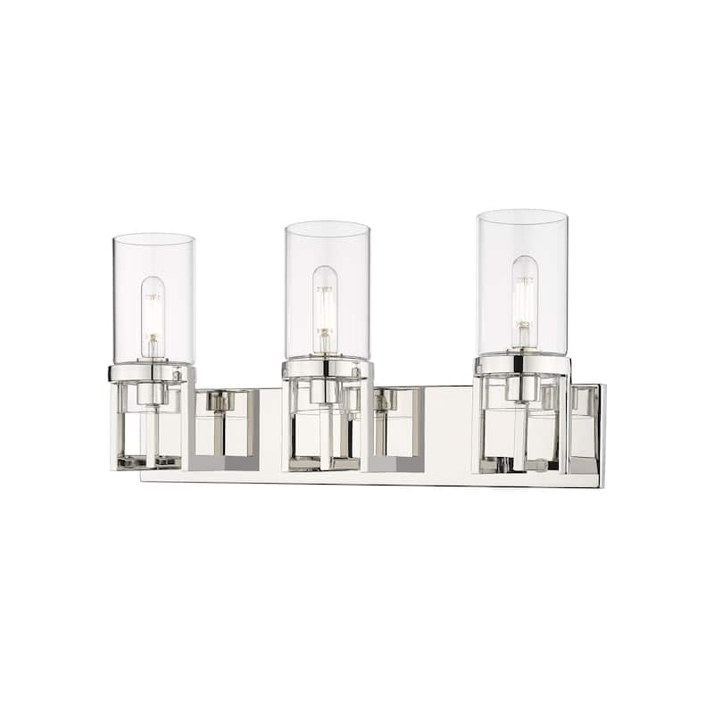 Innovations Lighting Utopia - 3 Light 8" Wall-Mounted Bath Vanity Light - Clear/Polished Nickel