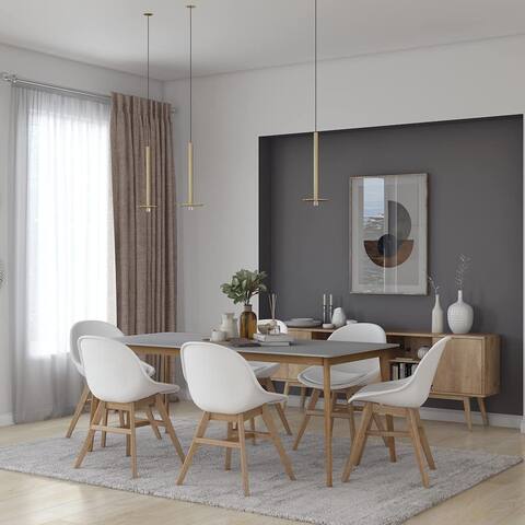 Midtown Concept Indoor Dining Room Table Set Dining Set Kitchen Table with White Chairs - Clara (7-pc and 9-pc)