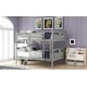 preview thumbnail 12 of 10, Full over Full Bunk Bed with Ladder for Bedroom, Space-saving, Gray