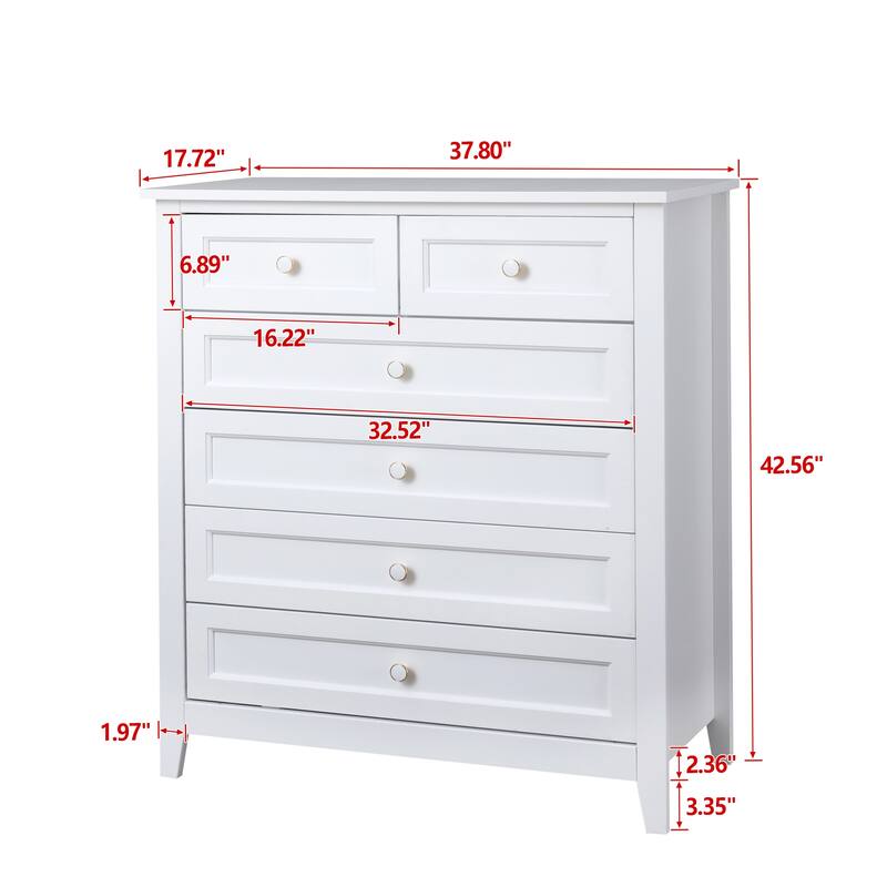 Drawer Chest Solid Wood MDF Spray-Painted Drawer Dresser Bar Retro