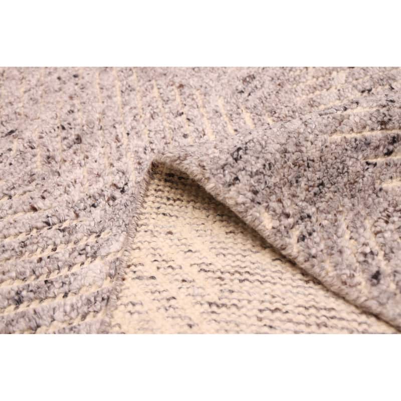 ECARPETGALLERY Hand-knotted Tangier Grey Wool Rug - 5'0 x 7'10