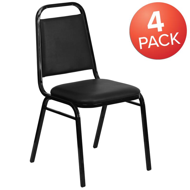 4 Pack Trapezoidal Back Stacking Banquet Chair - 20.25"D x 17.5"W x 34"H