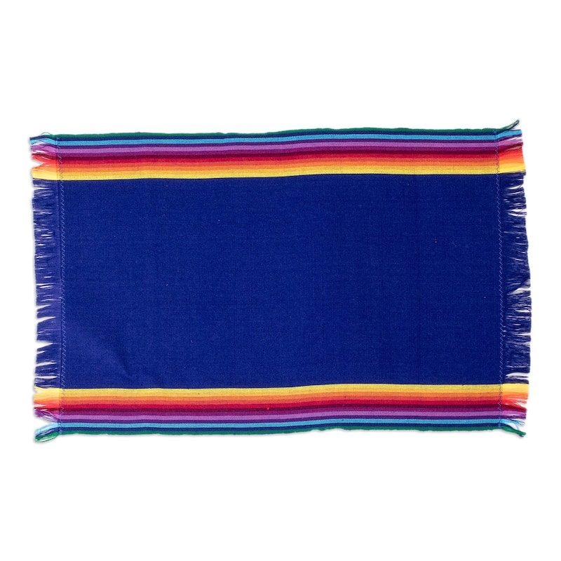 Novica Handmade Indigo Balance Cotton Placemats And Napkins (Set Of 4)