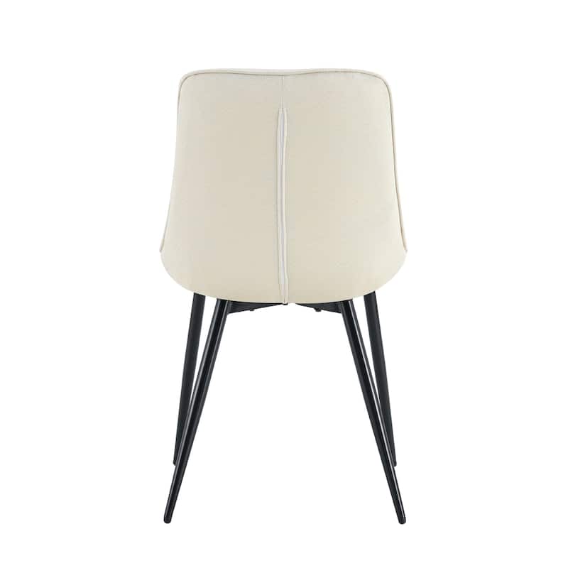 Modern Fabric Dining Chair with Stylish Grid Pattern,Set of 2