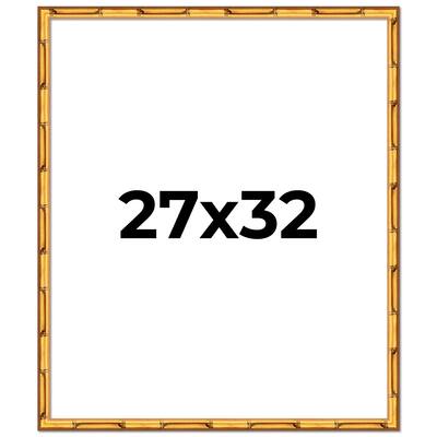 27x32 Frame Gold Bamboo Picture Frame Modern Photo Frame Includes UV Acrylic Shatter Guard Front Acid Free Foam Backing Board
