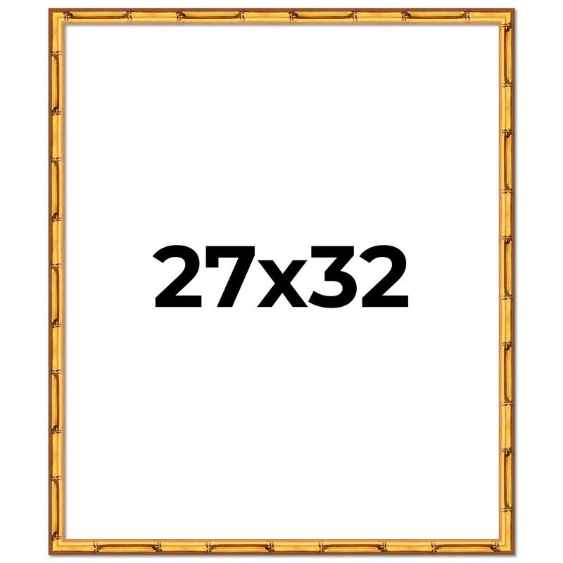 27x32 Frame Gold Bamboo Solid Wood Picture Frame | 1 Inch Moulding