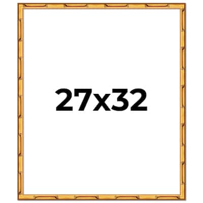 27x32 Frame Gold Bamboo Solid Wood Picture Frame | 1 Inch Moulding