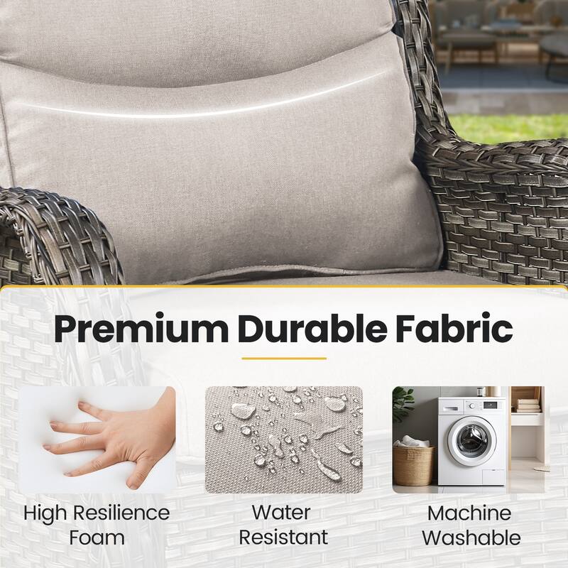 Outdoor Swivel Rcoker Patio Chair with Coffee Table