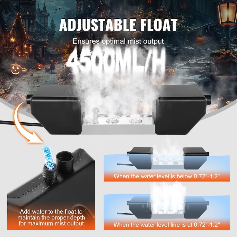 UIMOSO Ultrasonic Mist Maker 6 Head, 4500mL/H Ultrasonic Fogger, Mist Maker with 165W IP67 Waterproof Power Supply