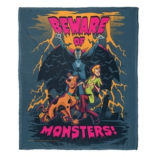 Warner Brothers Scooby-Doo Beware of Monsters Silk Touch Throw Blanket