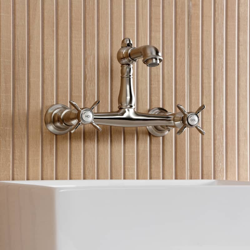 Kingston Brass Essex Two-Handle 2-Hole Wall Mount Bathroom Faucet