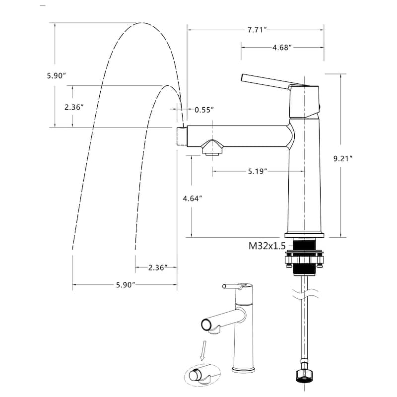 Modern Single Handle Bathroom Sink Faucet with Removable Aerator, Anti Fingerprint, Splash Proof, Anti Corrosion and Anti Rust