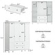 preview thumbnail 10 of 11, 63"W Wood Family Wardrobe Armoire Closet White Lacquer Clothing Rods