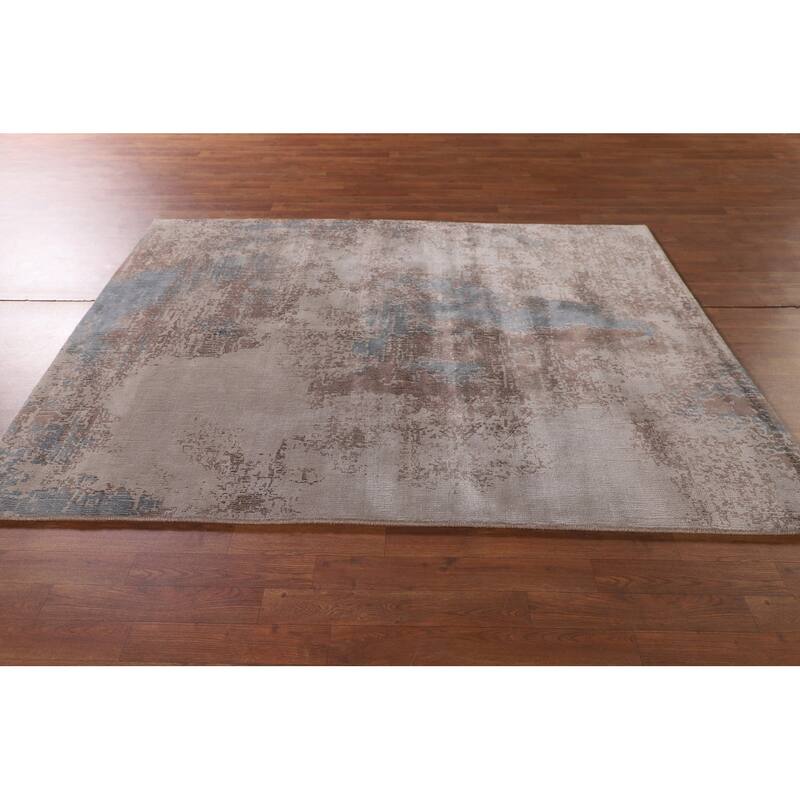 Abstract Modern Area Rug Hand-Knotted Wool Carpet - 5'3" x 6'10"