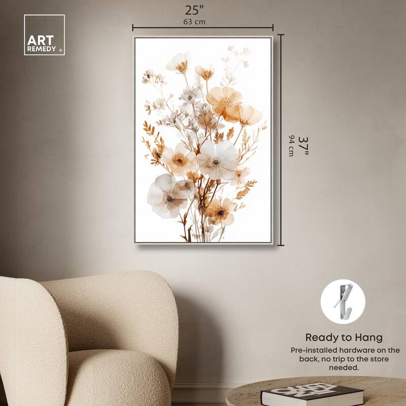 Parchment Petals Canvas by Art Remedy
