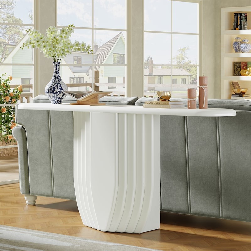 Narrow Console Tables For Entryway Behind The Sofa Table TV Stand - White