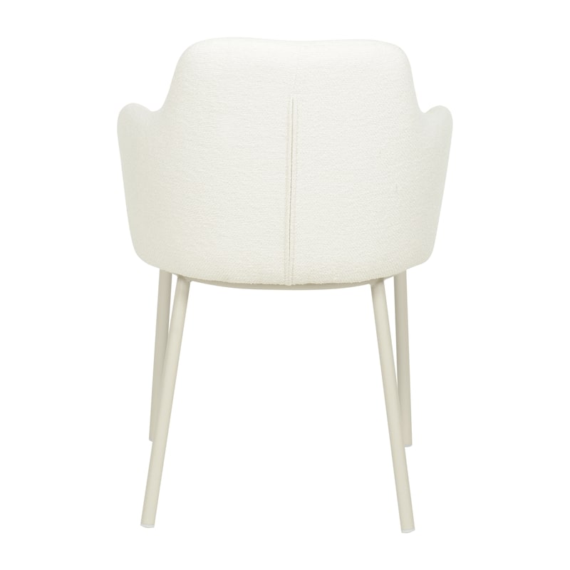 Mélange Fabric Upholstered Dining Chair with Metal Powder Coated Legs